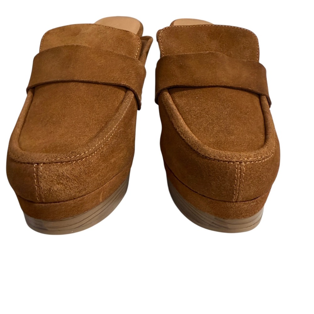 Splendid Brown Suede‎ Platform Mule Heels Womens Size 8.5 Boho Retro Statement - Picture 4 of 7